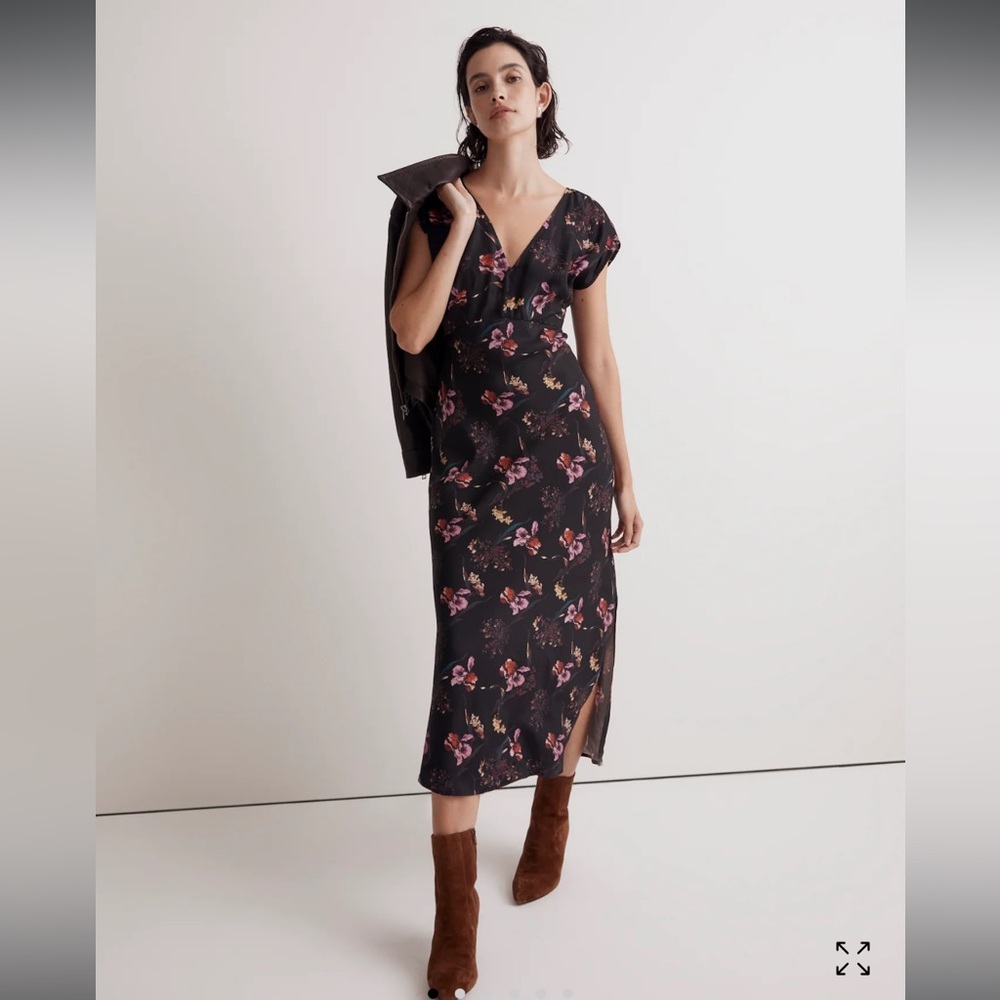 Madewell Wide V Neck Midi Dress